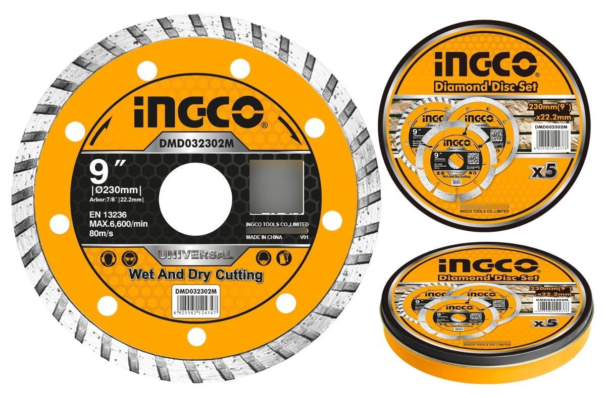 Disco Turbo Lata X5 Pcs 9 Corte Ceramicas Ingco Dmd032302m