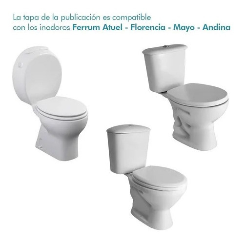 Asiento Inodoro Mdf Blanco Con Tapa Hidros Fam01 Bisagra Plástica - Imagen 3