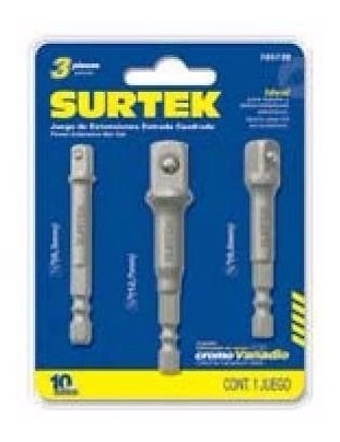 Adaptadores Para Taladro Atornillador Surtek 1/4 3/8 1/2 Tyt - Imagen 2