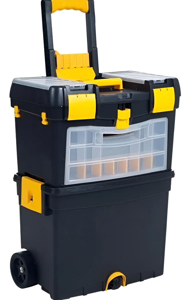 Caja De Herramientas Con Ruedas Y Organizador Bta Tools Plástico Reforzada Negro