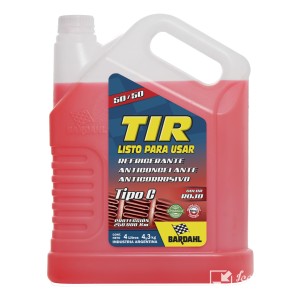 Líquido Refrigerante Anticorrosivo 50% Listo Para Usar Tir Bardahl Rojo 4l Bardahl.