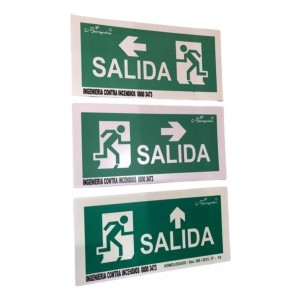 Cartel Fotoluminicente Salida En Todas Sus Variantes 15 X 30