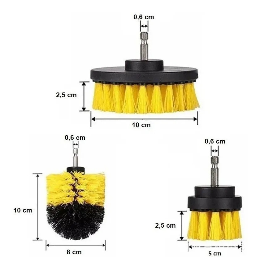 Set X3 Cepillos De Limpieza Para Taladro Atornilladora - Tyt - Imagen 5