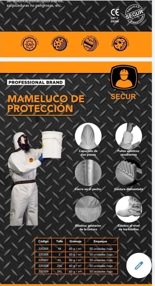 Mameluco Descartable Protección - Pintor - Ynter Industrial - Imagen 2