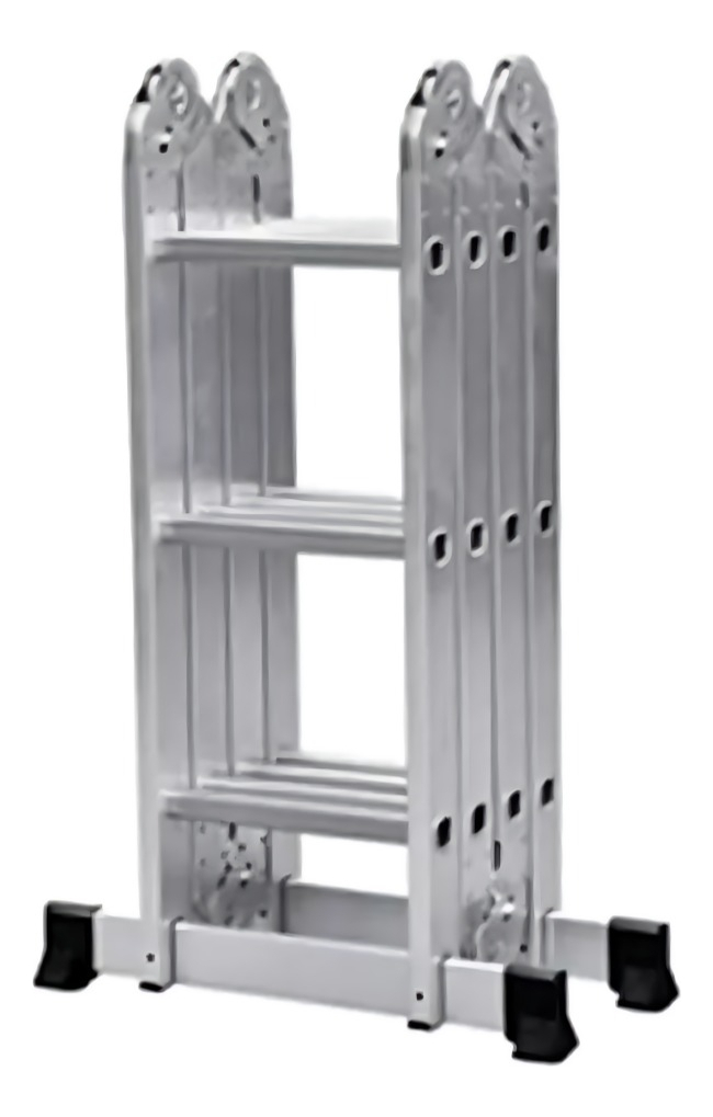 Escalera De Aluminio Plegable 4x3 Mts Color Plateado