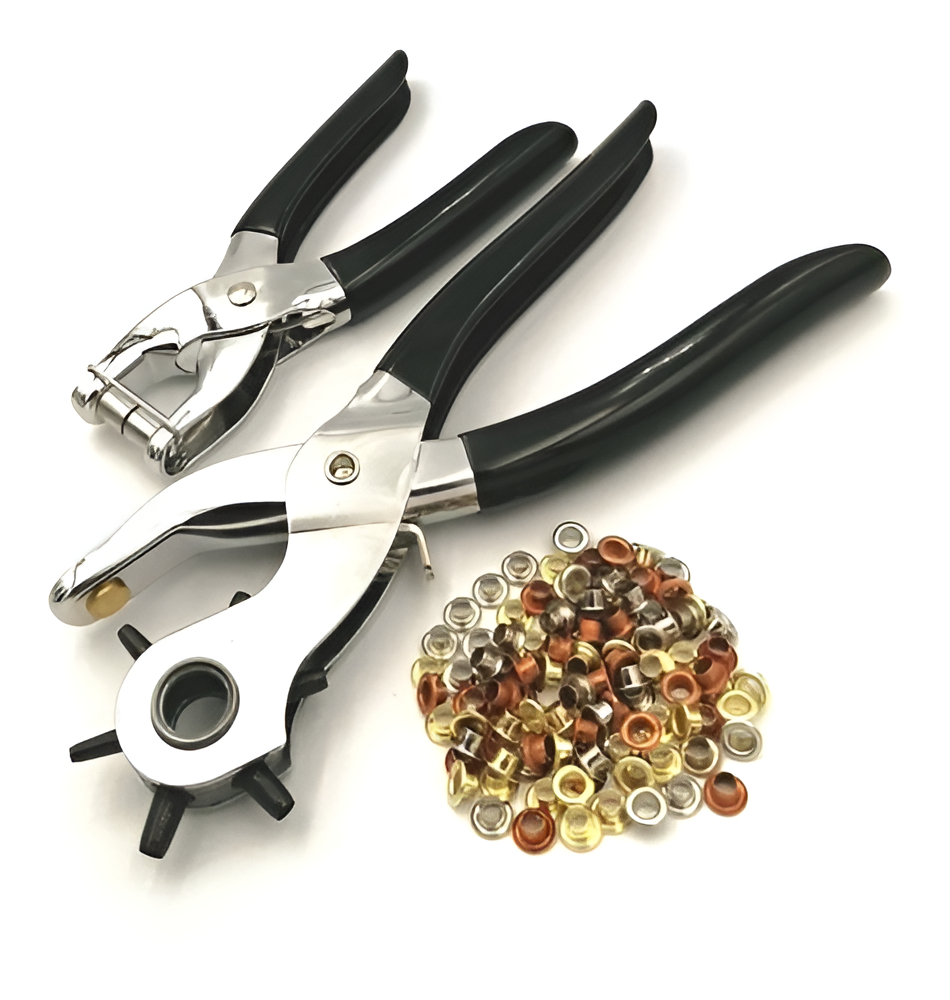 Alicate Sacabocado + Remachadora Ojaletes + 100 Ojales Y - Imagen 3