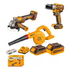 Kit Amoladora Taladro Sopladora Ingco 20v Cosli241192
