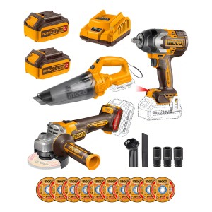 Kit Llave Impacto + Esmeril + Aspiradora Ingco Cosli240789