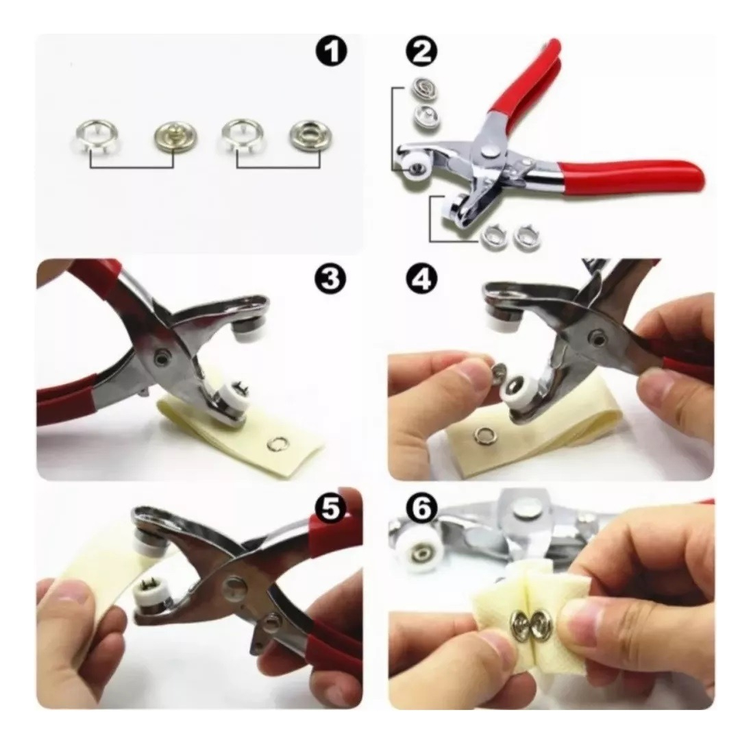 Alicate Sacabocado + Remachadora Ojaletes + 100 Ojales Y - Imagen 10