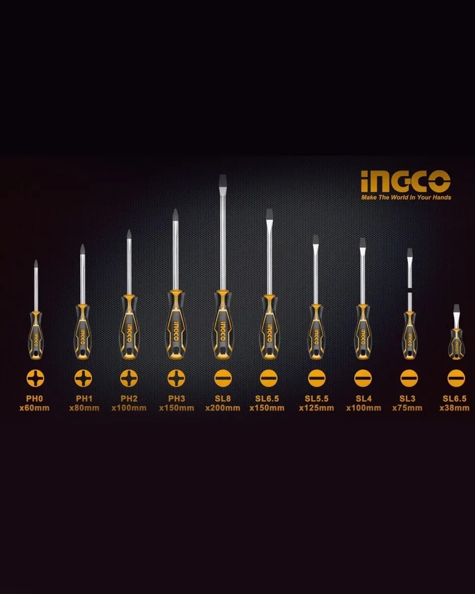 Juego Destornilladores 10 Pzas Ingco Hksd1028 - Imagen 3
