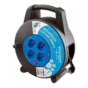 Alargue Enrollador 20 Metros - 4 Tomas Shucko Vivion