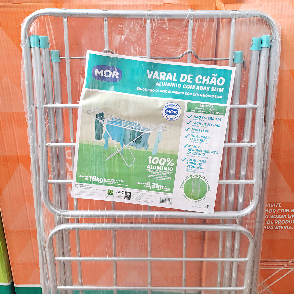 Tender Tendedero Ropa Pie Aluminio Plegable Alas Slim Mor - Imagen 8