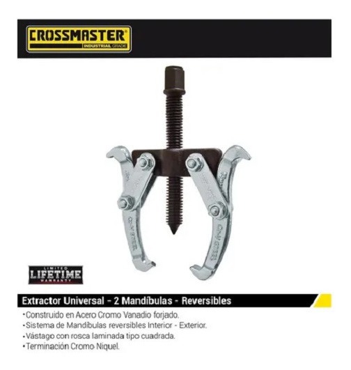 Extractor De 2 Patas Poleas Rulemanes 4pu 100 Mm Crossmaster - Imagen 2