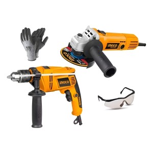 Kit Taladro Percutor 680w + Amoladora 750w Industrial