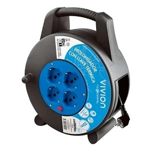 Alargue Enrollador 20 Metros - 4 Tomas Shucko Vivion -