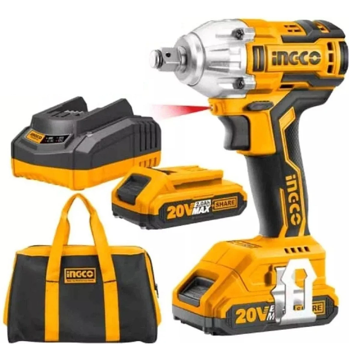 Llave De Impacto Sin Carbones Ingco 20v All In One Ciwli2001