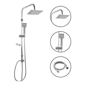 Barral Columna Ducha Barra Roseta Y Teléfono Cuadrados