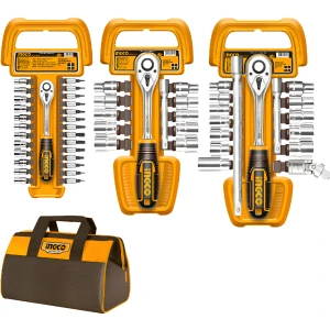 Kit 57 Dados Y Criquet Cr-v 1/4 3/8 1/2 C Bolso Ingco