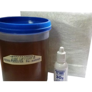 Kit 1kg Resina Especial Carrocera, 1m2 Fibra Y Catalizador
