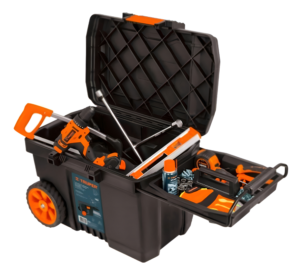 Caja De Herramientas Truper Chp-23r De Plástico Con Ruedas 39cm X 58cm X 43cm Negra