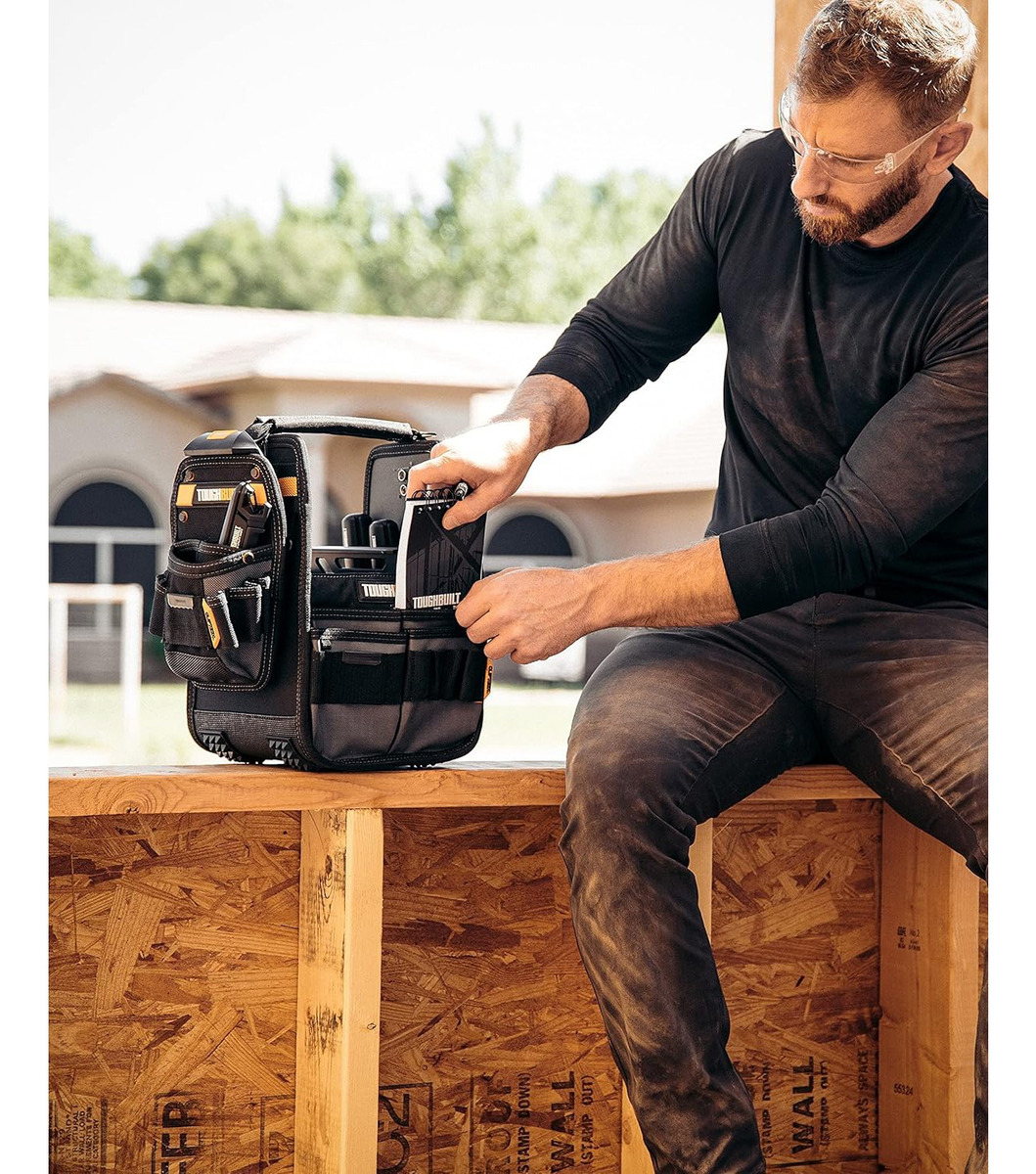 Bolso Abierto + Coleto Cliptech 20cm Toughbuilt Tb-ct-180-8 Color Negro - Imagen 12