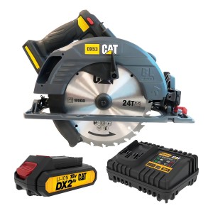 Sierra Circular Cat Caterpillar 18 V C/bateria 2 Ah Cargador Color Negro