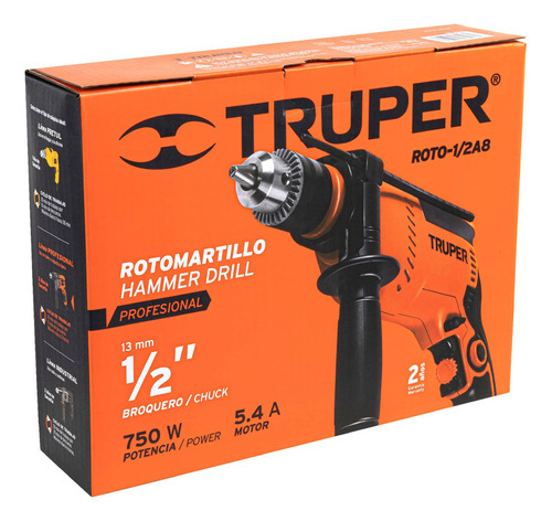 Taladro Percutor 1/2'' Profesional Truper 700w Color Gris - Imagen 3