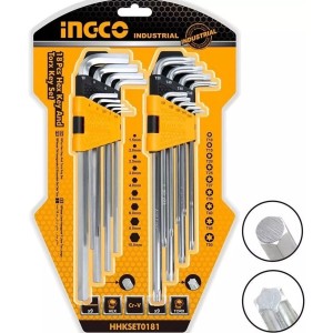Juego Combinado 9 Llave Allen 9 Llave Torx Ingco Hhkset0181