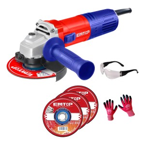 Amoladora Angular Emtop 900w 125mm Color Azul/rojo