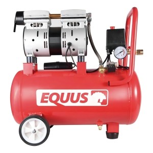 Compresor De Aire 1hp 24 Litros Sin Aceite Premium Equus Color Rojo Fase Eléctrica Monofásica Frecuencia 50 Hz