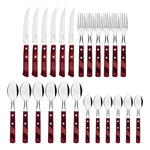 Set De Cubiertos Tramontina Con Cuchillos De Asado 24 Piezas