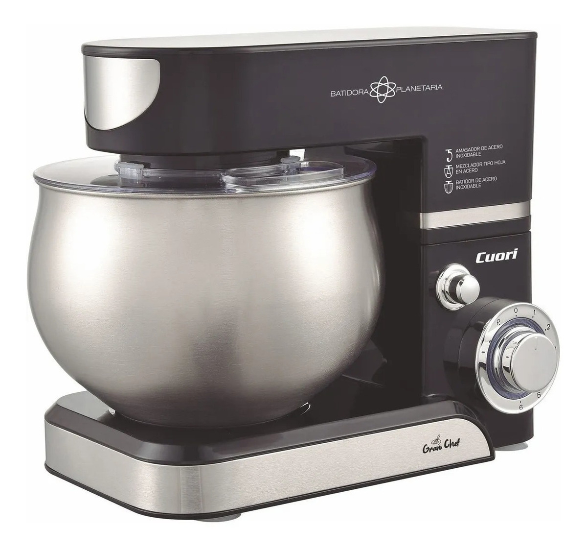 Batidora Planetaria Cuori Gran Chef Color Negro 1200w De Potencia Frecuencia 50 Hz X 60 Hz