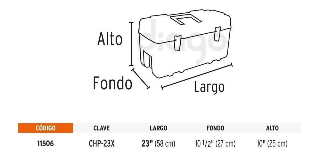 Caja Para Herramienta, Plástica De 23 , Industrial Truper Negro - Imagen 3