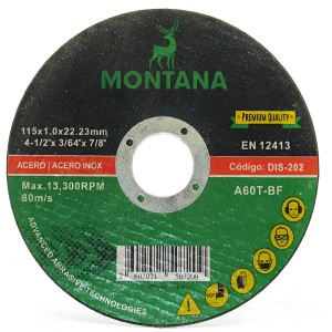 Disco Corte 4 '' Metal Montana 115x1.0mm 25 Unidades