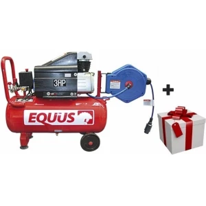 Compresor Equus 3hp 35 Litros Con Carretel Retractil 8m Tyt