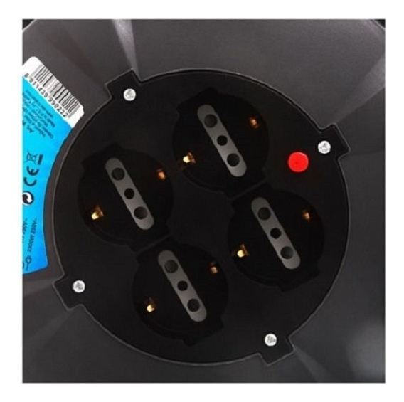 Alargue Electrico Enrollador 10 A Cable 10 M 4 Tomas Schuko - Imagen 3