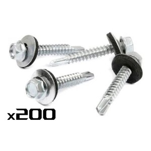 Tornillos Chapa Hex Punta Mecha Autorroscante 50mm X 200 Uni