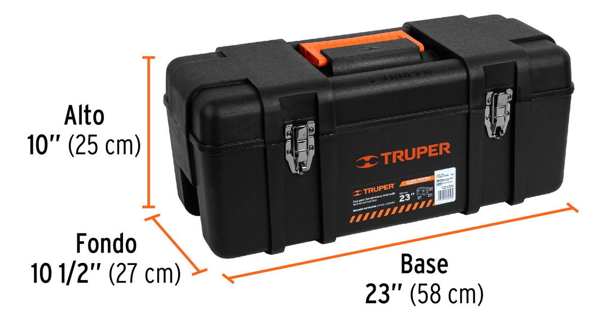 Caja Para Herramienta, Plástica De 23 , Industrial Truper Negro - Imagen 7