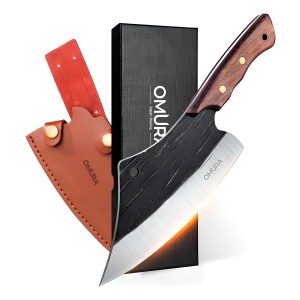 Cuchillo Omura Modelo Kirin Con Funda Color Gris