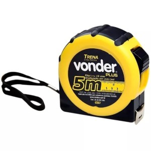 Cinta Métrica Reforzada 5 Metros Vonder - Mm Y Pulgadas Tyt