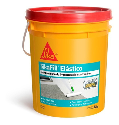 Membrana Liquida Sikafill Elastico 20 + 4kg Blanco Mate - Imagen 3