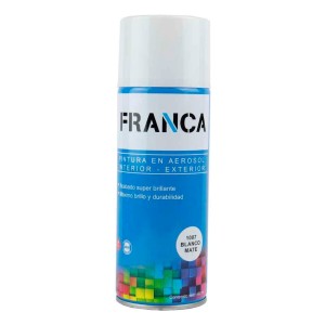 Esmalte En Aerosol 400ml Franca - Mate Brillante Y Satinados Color Blanco Mate