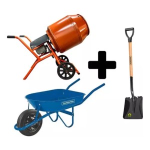 Hormigonera Ansa 3/4hp 130lt + Carretilla + Pala Tramontina