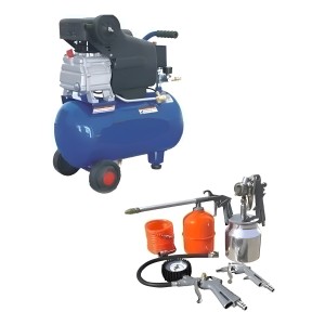 Combo Compresor 50 Litros Motor 2 Hp + Kit 5 Piezas Tyt
