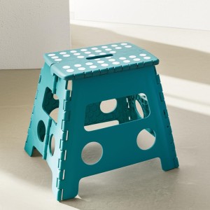 Banco Plegable Multiuso Resistente Banquito 32 Cm Alto 90 Kg Azul Oscuro