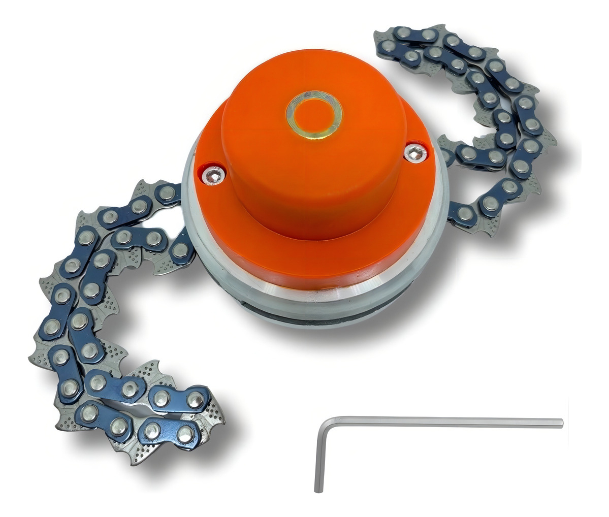 Bobina De Disco Con Cadena Para Desbrozadoras Toyama Tekna Lira, Color Naranja