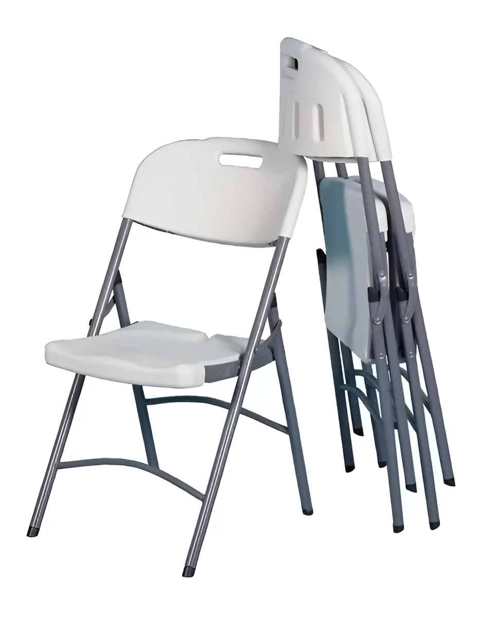 Silla Plegable De Plástico Y Acero Para Jardín Camping LG Color Blanco Blanco - Imagen 2