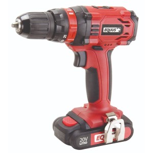 Taladro Atornillador Inalambrico Equus 1009ft 20v 2 Bateria Litio Maletin Color Rojo