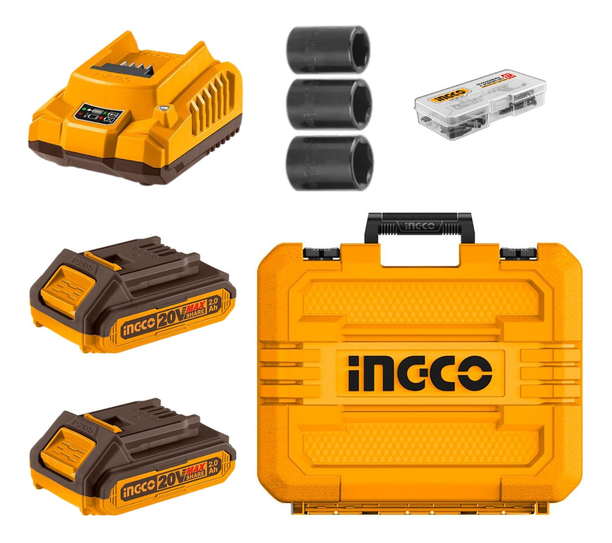 Llave De Impacto 400nm + Taladro Atornillador 52nm Ingco Col - Imagen 2