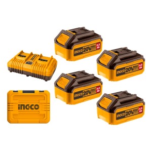 Kit Baterias De 4.0ah + Cargador Inteligente Doble - Ingco